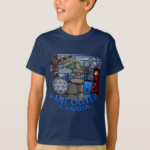 Vancouver Souvenir Kid's T-shirts Landmark Art Tee