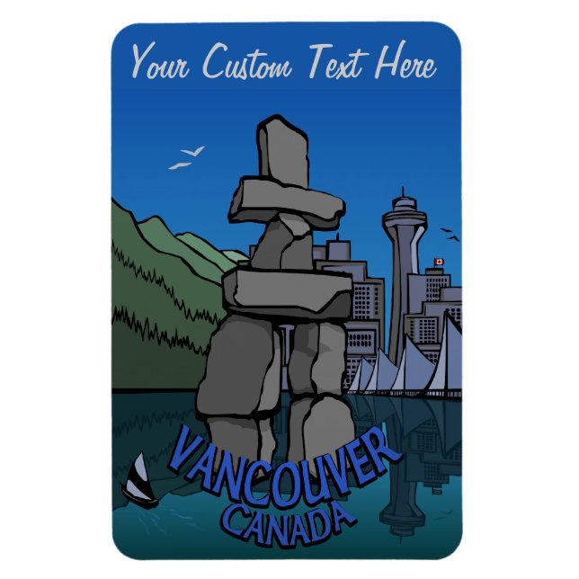 Vancouver Souvenir Magnet Personalized Totem Gift (Vertical)