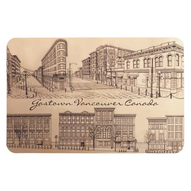 Vancouver Souvenir Personalised Magnet Gastown (Horizontal)
