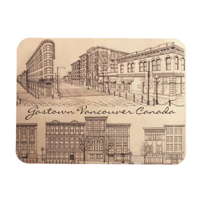 Vancouver Souvenir Personalised Magnet Gastown (Horizontal)