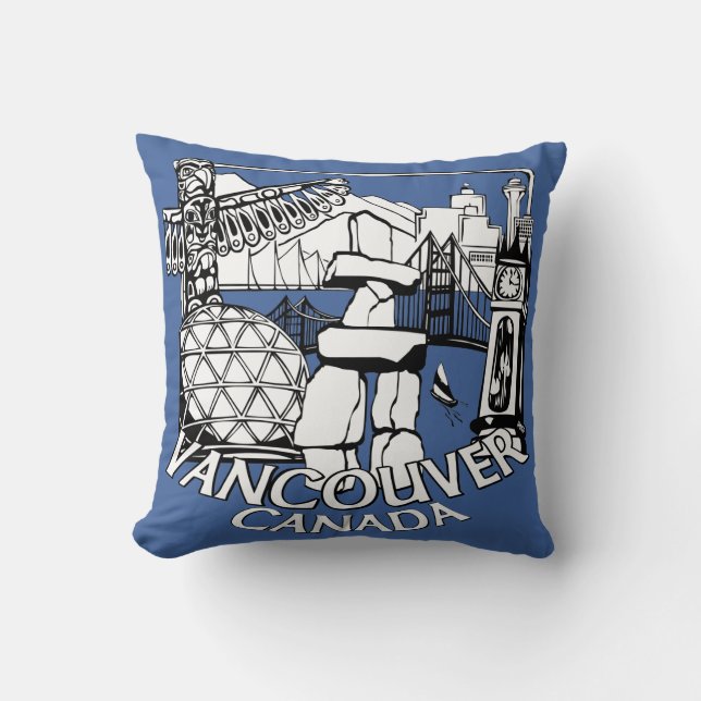 Vancouver Souvenir Pillow Vancouver Landmark Gifts (Front)