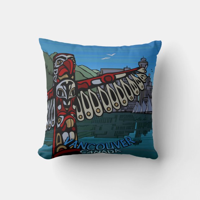 Vancouver Souvenir Pillow Vancouver Landmarks Gift (Front)