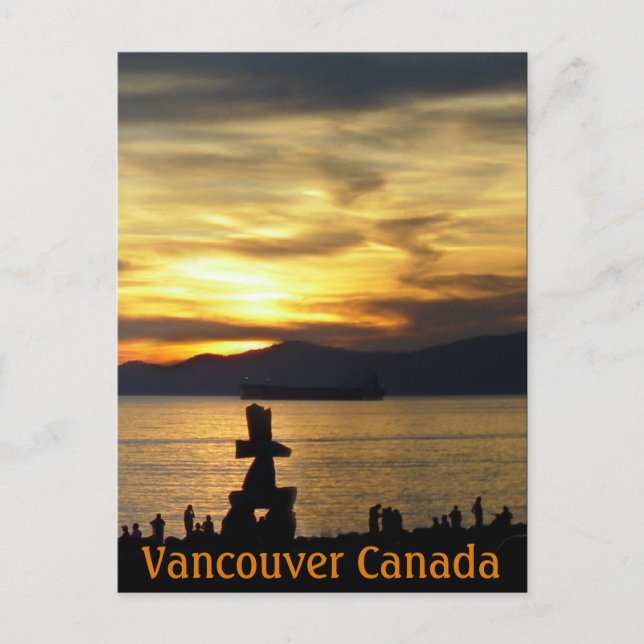 Vancouver Souvenir Postcards Inukshuk Landmark (Front)