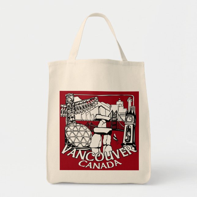 Vancouver Souvenir Tote Bag Landmark Art Bags (Front)