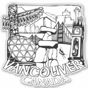 Vancouver Sticker Tribal Vancouver Landmark Decals