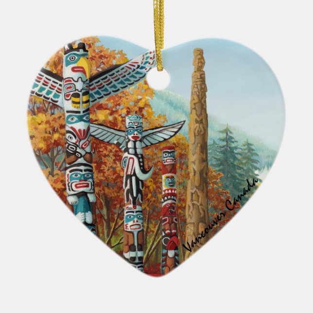Vancouver Totem Pole Ornament Native Art Souvenirs (Front)