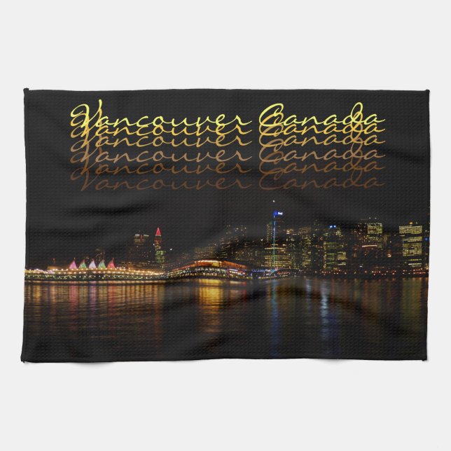 Vancouver Towel Personalised Souvenir Tea Towel (Horizontal)