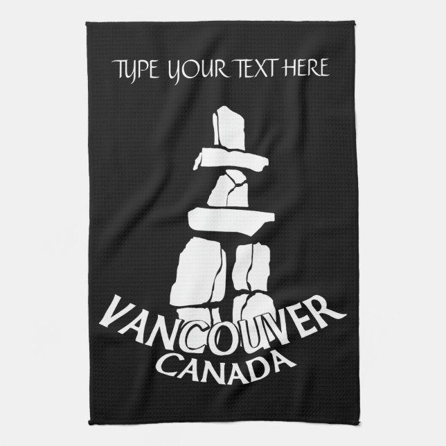 Vancouver Towel Personalised Vancouver Tea Towel (Vertical)