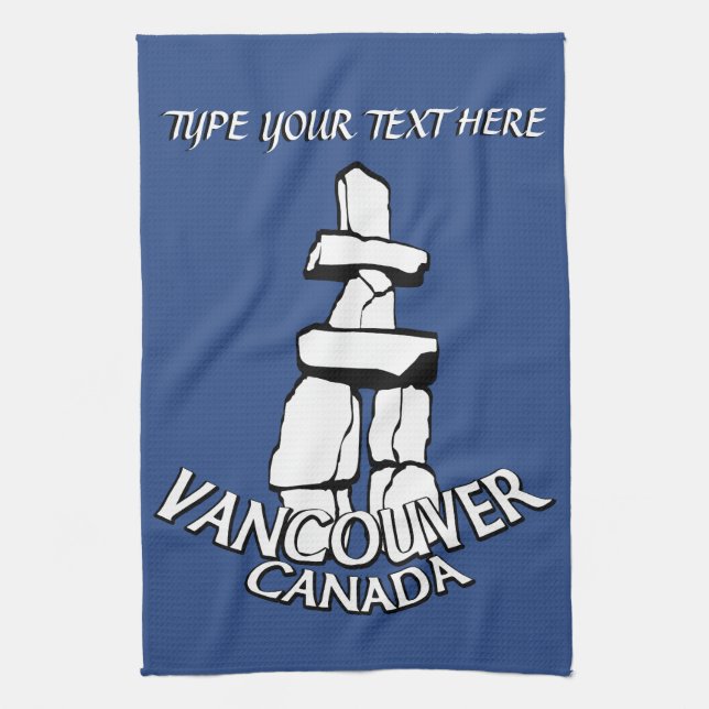 Vancouver Towel Personalised Vancouver Tea Towel (Vertical)