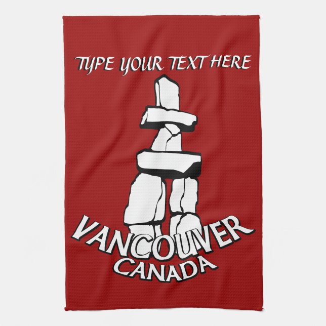Vancouver Towel Personalised Vancouver Tea Towel (Vertical)