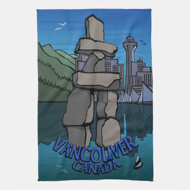 Vancouver Towel Vancouver Souvenir Tea Towel (Vertical)