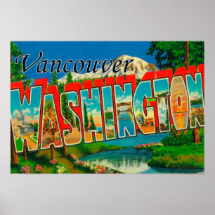 Vancouver, Washington - Large Letter Scenes Poster