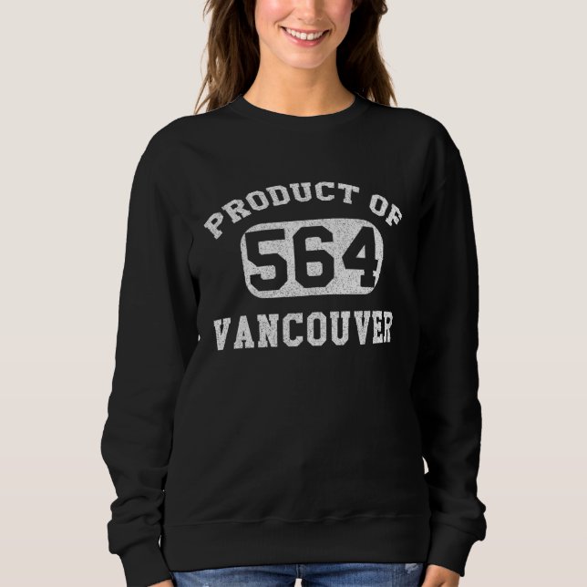 Vancouver Washington Vintage Retro Area Code Sweatshirt (Front)