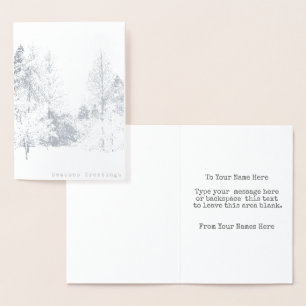 Vancouver Winter Greeting Cards Custom Silver