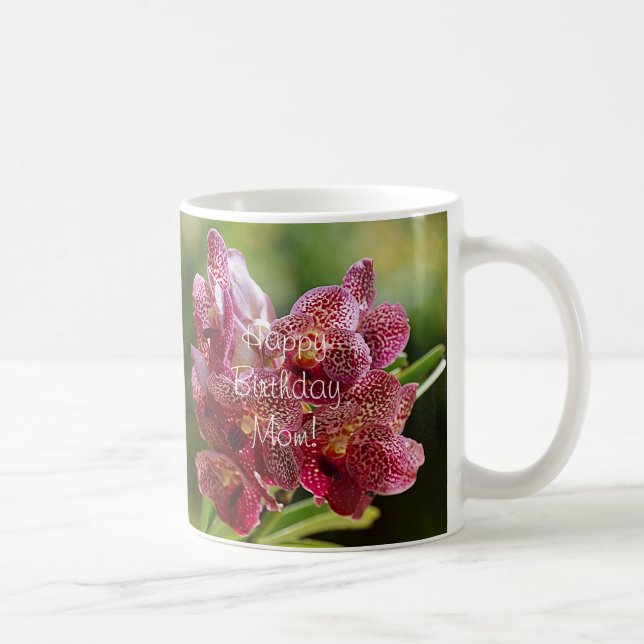 Vanda Orchid Cluster Birthday Coffee Mug (Right)
