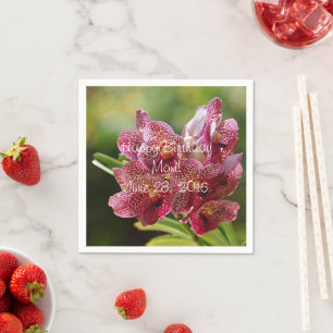Vanda Orchid Cluster Birthday Paper Napkins