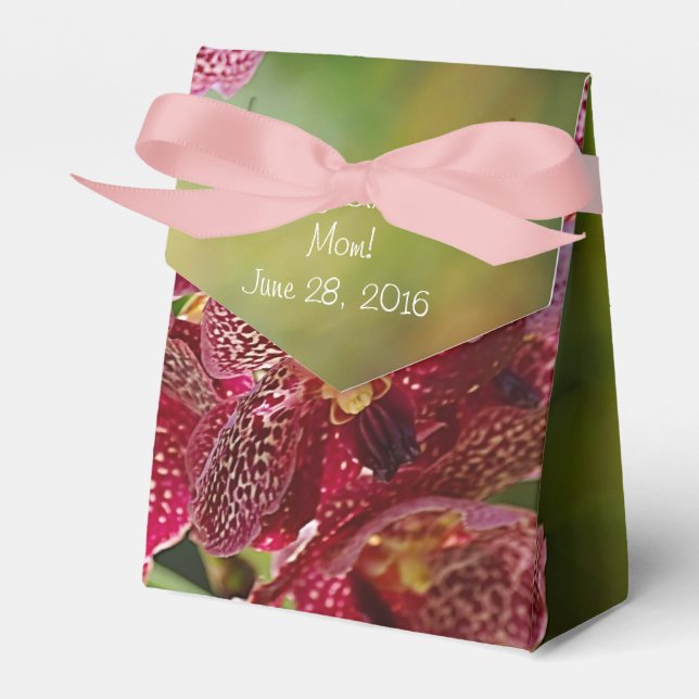 Vanda Orchid Cluster Birthday Tent Favour Box (Front Side)