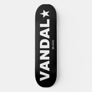 VANDAL★ Skateboard Generic (White on Black)