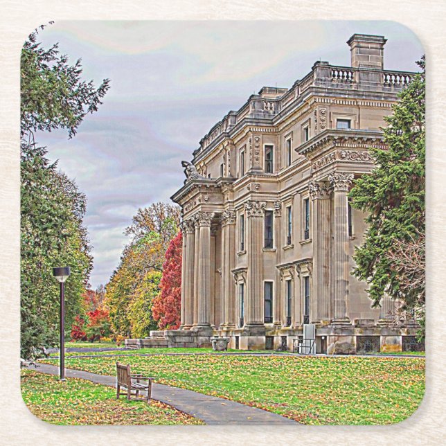 Vanderbuilt Mansion Square Paper Coaster (Front)