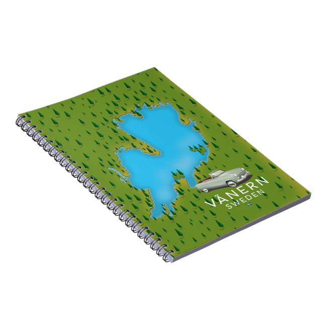 Vänern Sweden lake map Notebook (Right Side)
