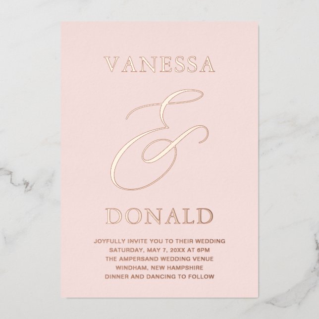 Vanessa Blush Pink Modern Wedding (Front)