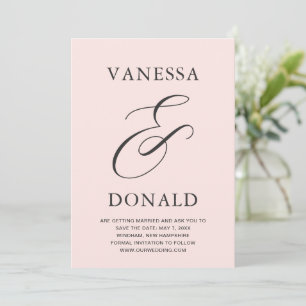 Vanessa Blush Pink Modern Wedding Save The Date
