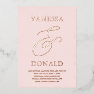 Vanessa Blush Pink Modern Wedding Save the Date