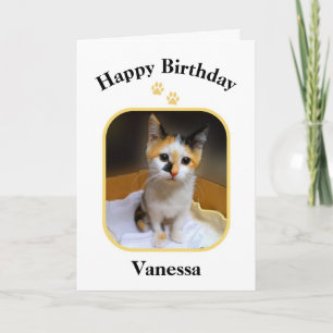Vanessa Calico Kitten Happy Birthday Card