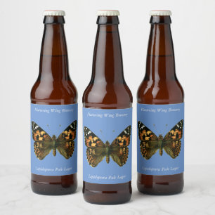 Vanessa cardui - The Painted Lady Butterfly Beer B Bottle Label