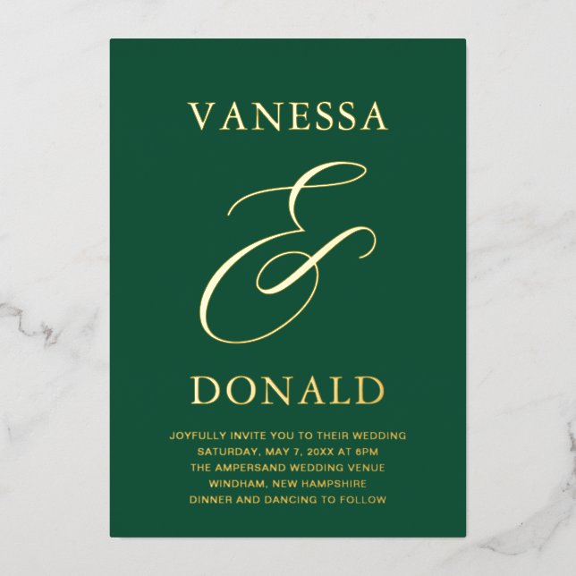 Vanessa Emerald Green Modern Wedding (Front)