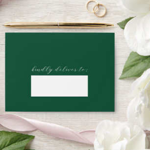 Vanessa Emerald Green Modern Wedding Envelope