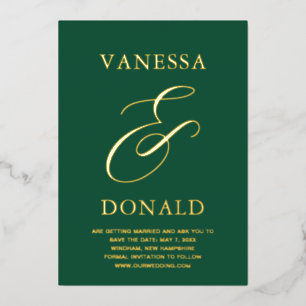 Vanessa Emerald Green Modern Wedding Save the Date