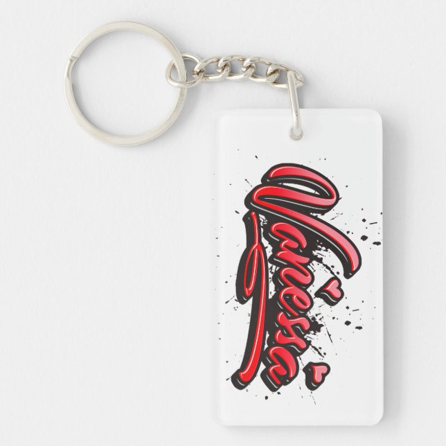 Vanessa Heart Splash Graffiti Keychain (Front)