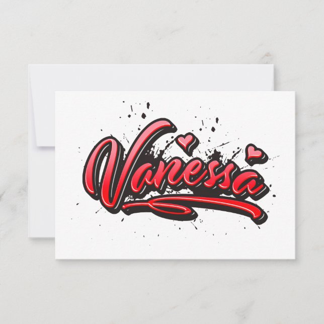 Vanessa Heart Splash Graffiti Map Card (Front)