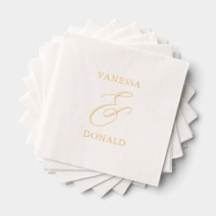 Vanessa Modern Wedding Foil Napkins