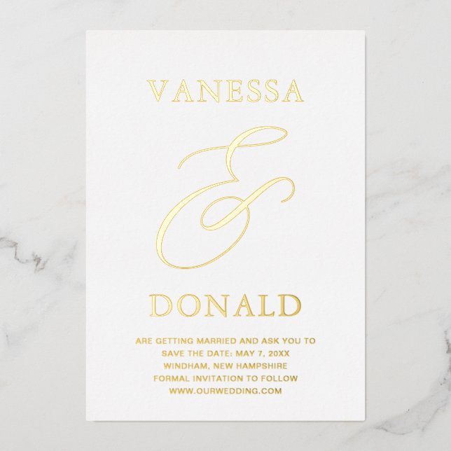 Vanessa Modern Wedding Save the Date (Front)