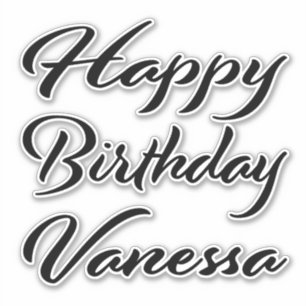 Vanessa name first name black Sticker birthday