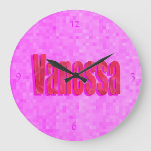 Vanessa Name Logo, Large Clock
