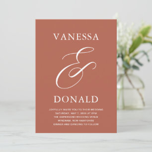 Vanessa Terracotta Modern Wedding Invitation