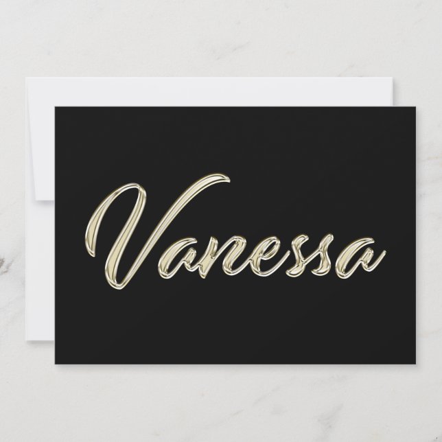 Vanessa white gold Handwriting Card (Front)