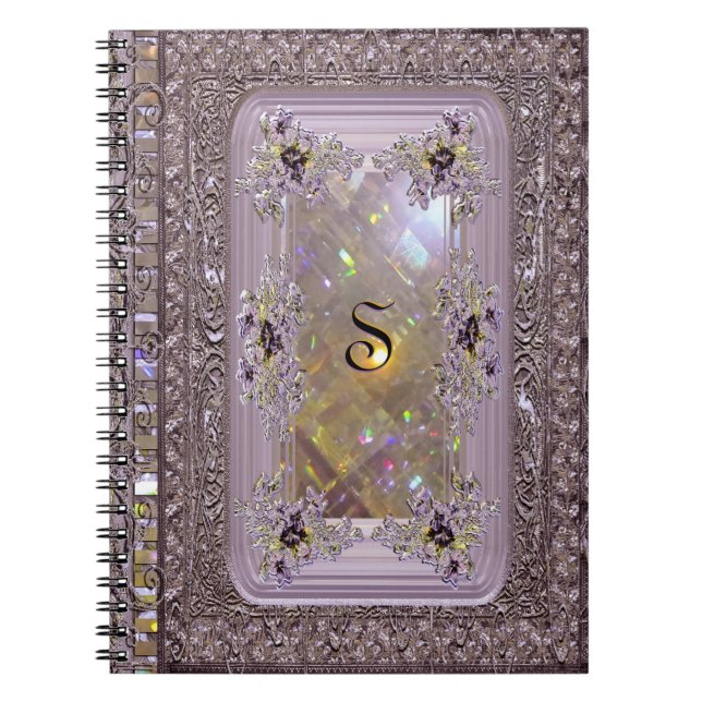 Vanfleet Lilac Victorian Monogram Notebook (Front)