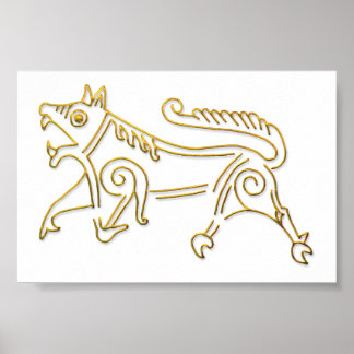 Vang Runestone-gold outline poster