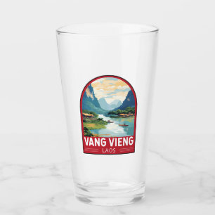 Vang Vieng Laos Travel Art Vintage Glass