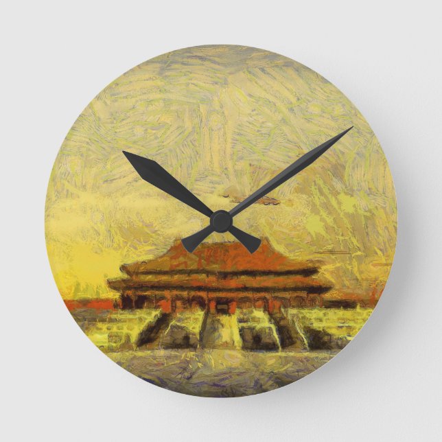 vangogh Forbidden-City Round Clock (Front)