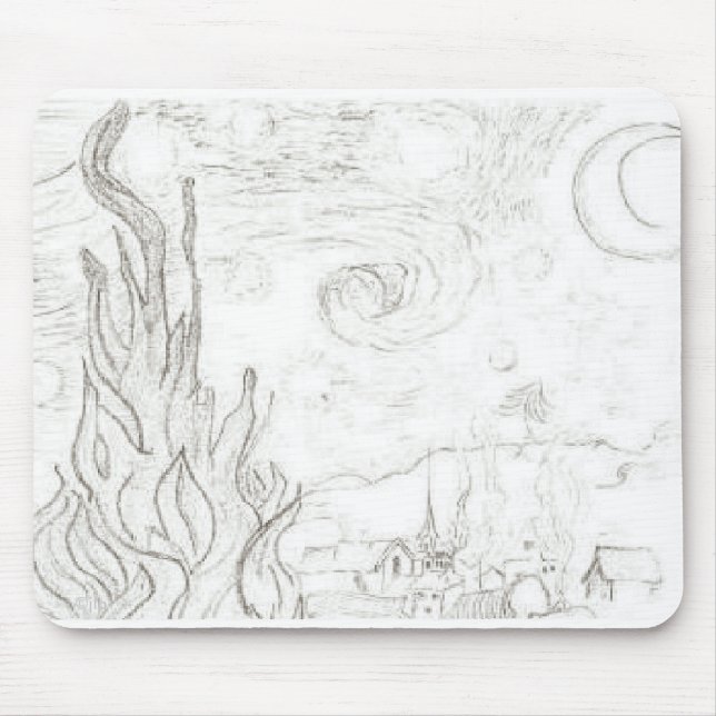 VanGogh-jlp-Stationery, ©jlp Mouse Mat (Front)