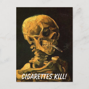 vangogh_skull_cigarette, Cigarettes Kill! Postcard