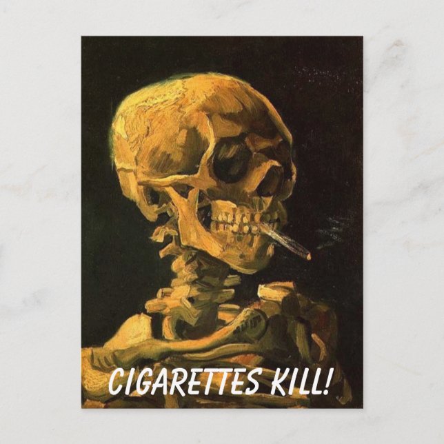 vangogh_skull_cigarette, Cigarettes Kill! Postcard (Front)