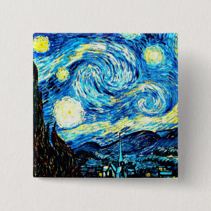 VanGogh, Starry Night 15 Cm Square Badge