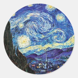 VanGogh, Starry Night Classic Round Sticker