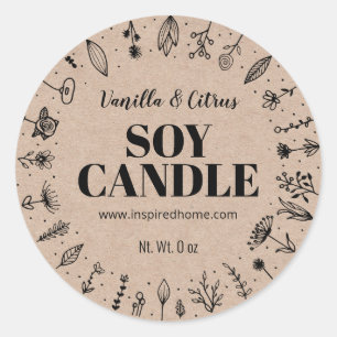 Vanilla And Citrus Scented Soy Candle Labels